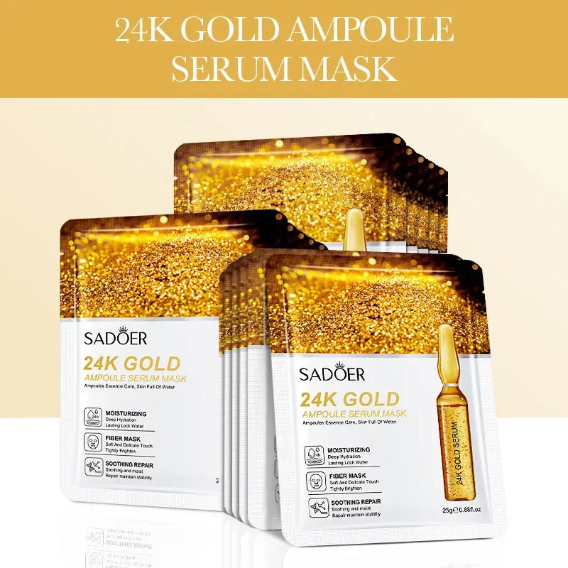 24K Gold Hyaluronic Acid Face Mask 15 stk